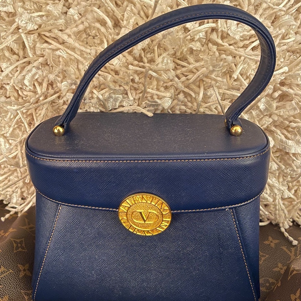 Valentino Garavani RaRe Vanity top handle Vintage bag in Blue⭐️HaUtE⭐️W/COA⭐️ - Picture 5 of 5